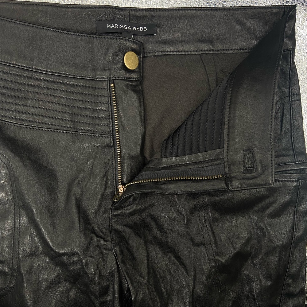 Marissa Webb Leather‎ Shorts Black Size 6 - Picture 7 of 10